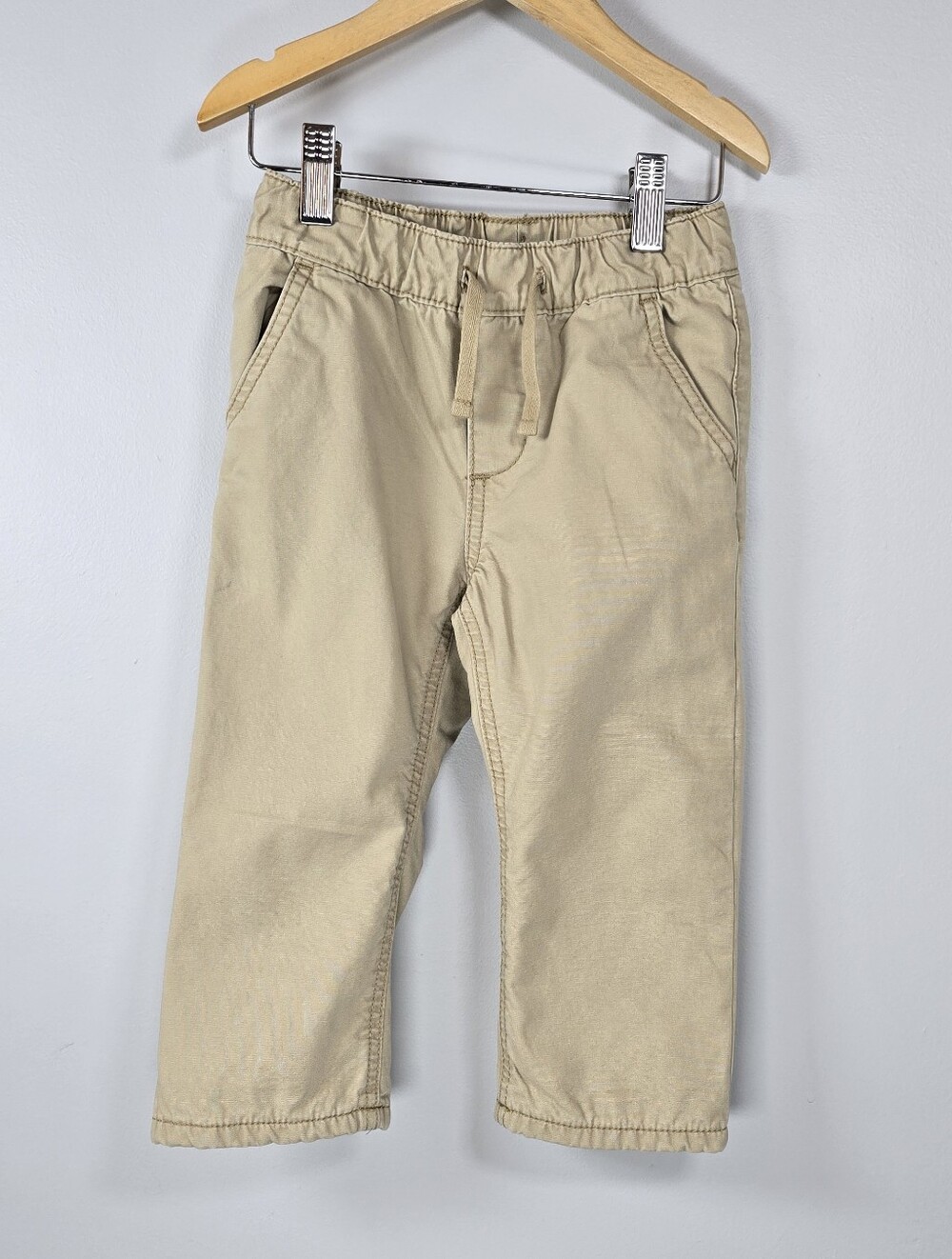 GAP Kids Khaki Drawstring Chino Jersey Lined Pants Size 2yrs.